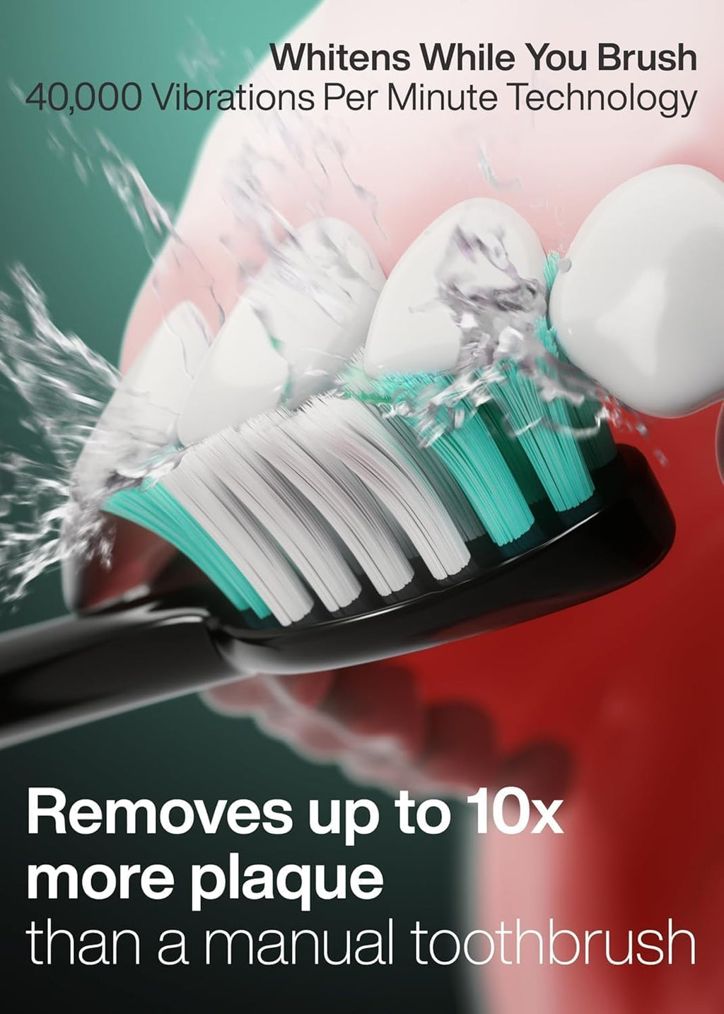 Ultra-Whitening Electric Toothbrush — Includes 8 Brush Heads and Travel Case — 4 Modes and Smart Timer Function