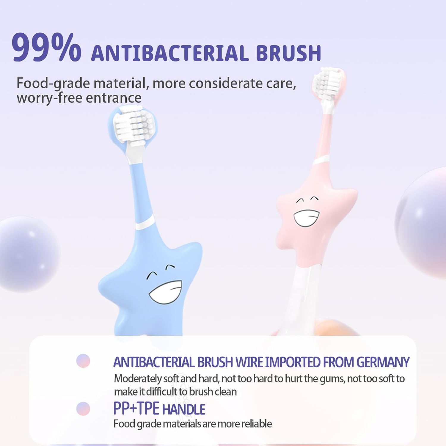 Soft-bristled toothbrush for young children—a highly effective three-sided toothbrush designed specifically for children aged 2 to 12.