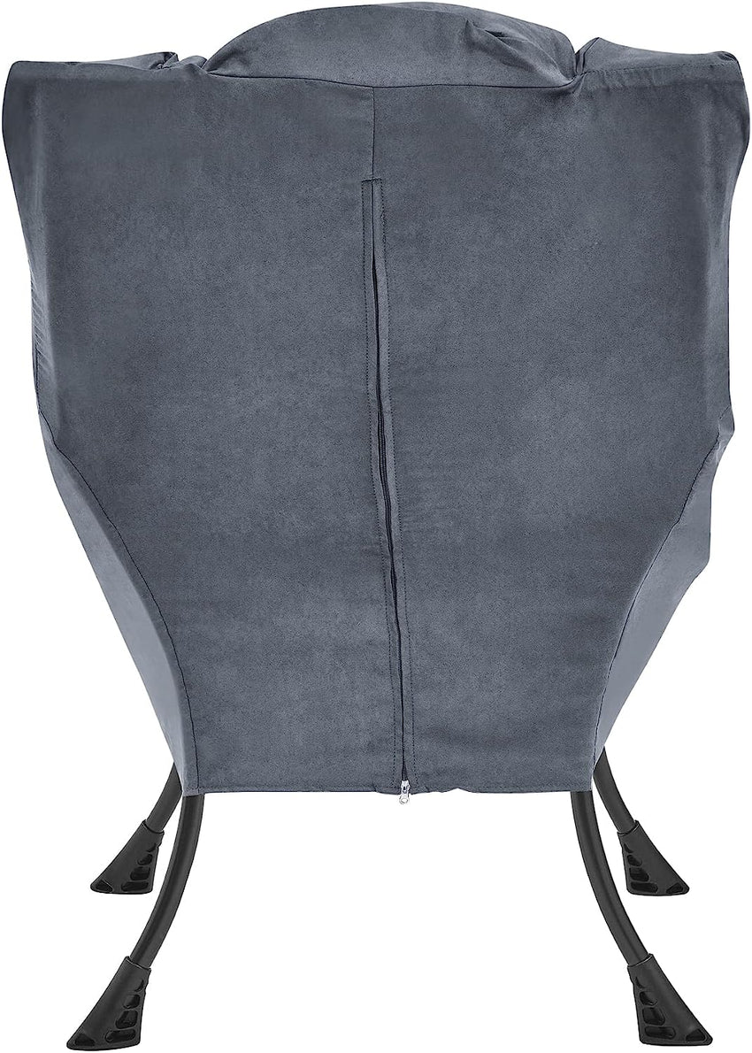Living and More High Back Sofa Chair. Modern Fabric Lazy Chair. Accent Contemporary Lounge Chair. Cool Grey