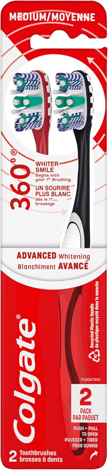 Colgate 360° Optic White Advanced Whitening Toothbrush.