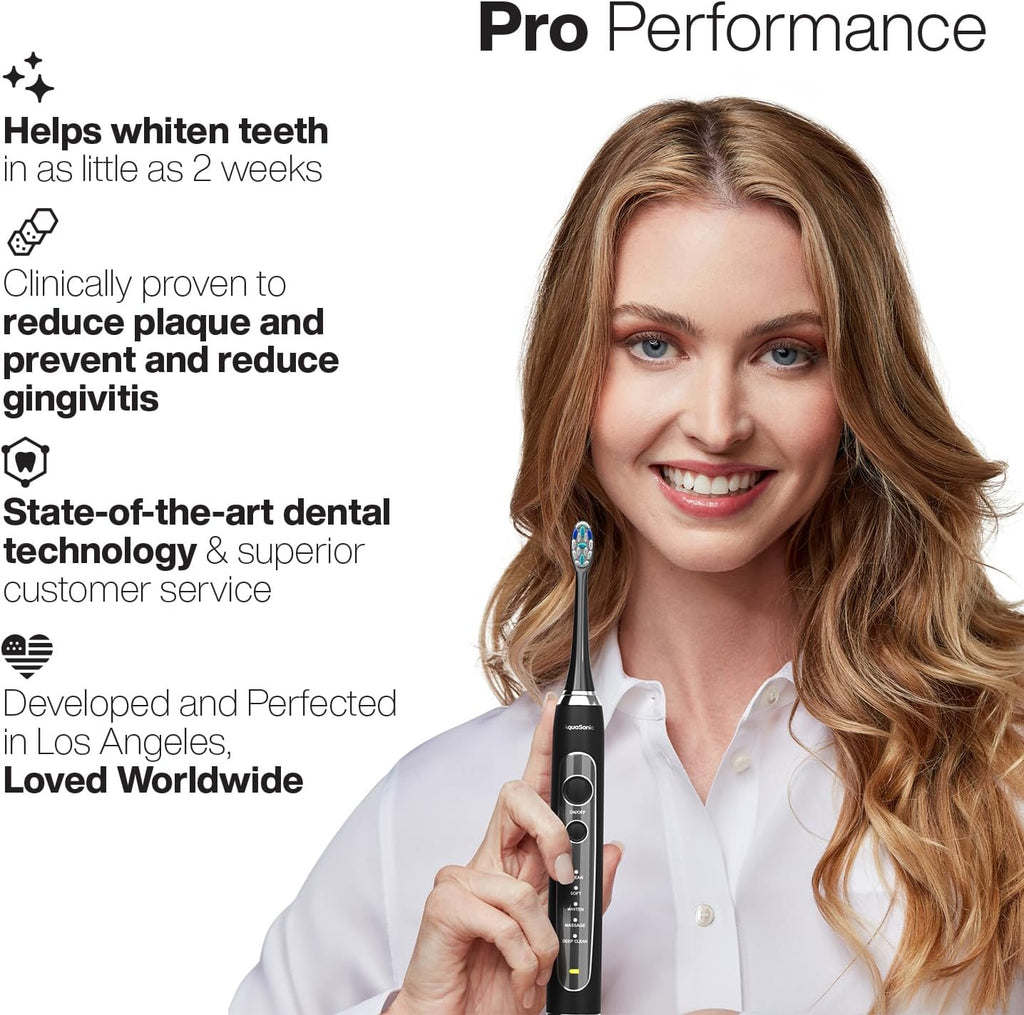 Ultra-Whitening Electric Toothbrush — 5 Modes & Smart Timer — Premium Travel Case & 6 Proflex Brush Heads