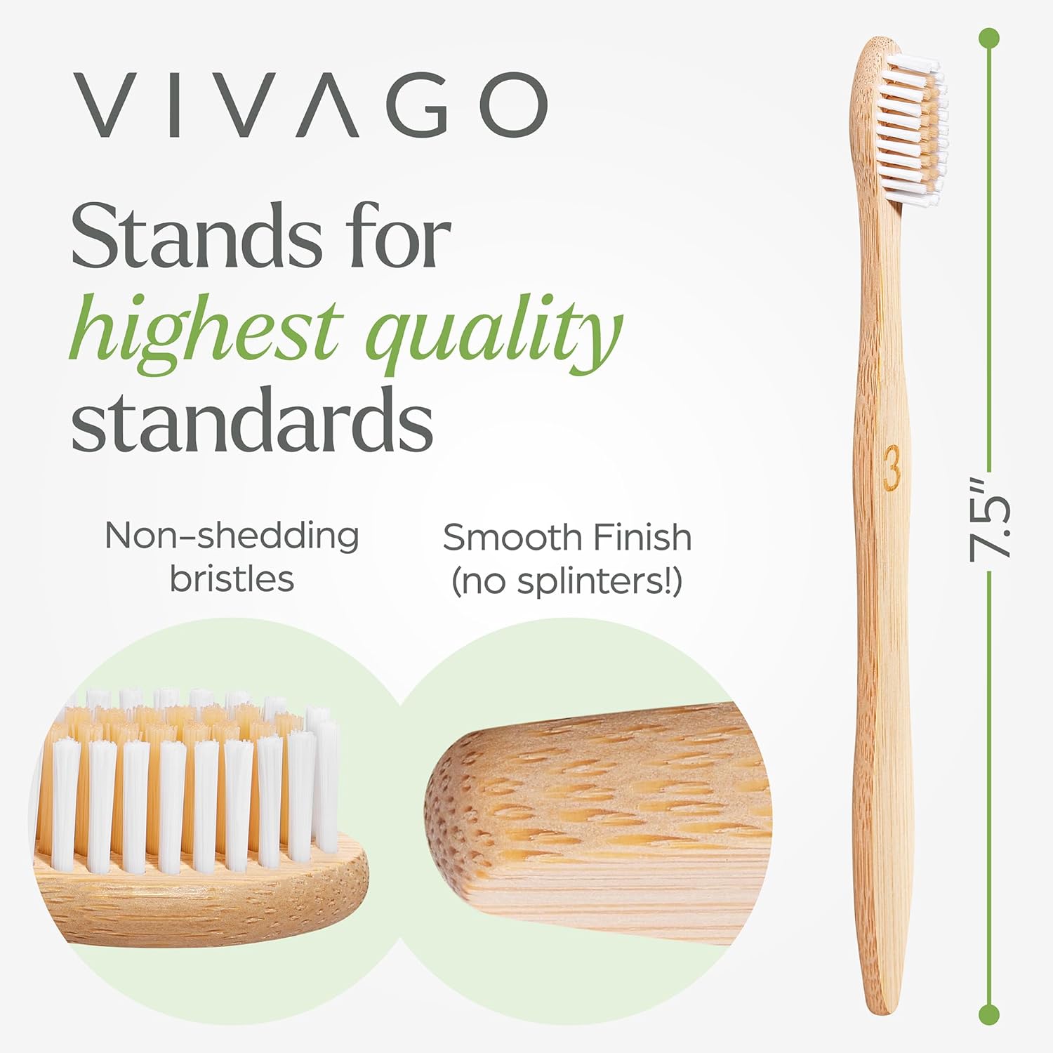 Bamboo Toothbrushes (Pack of 10) — BPA-Free, Soft Bristles, Eco-Friendly, Natural Wood Toothbrushes