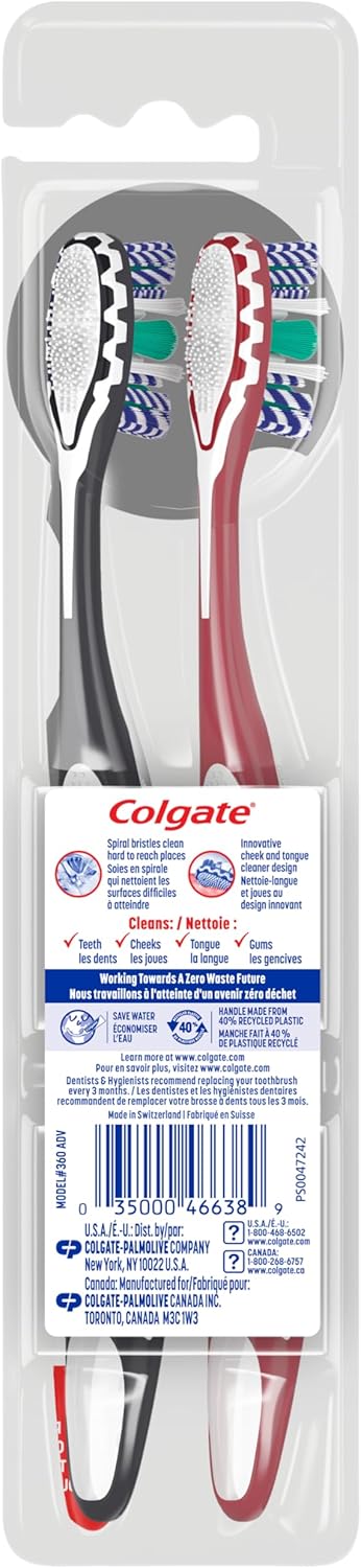 Colgate 360° Optic White Advanced Whitening Toothbrush.