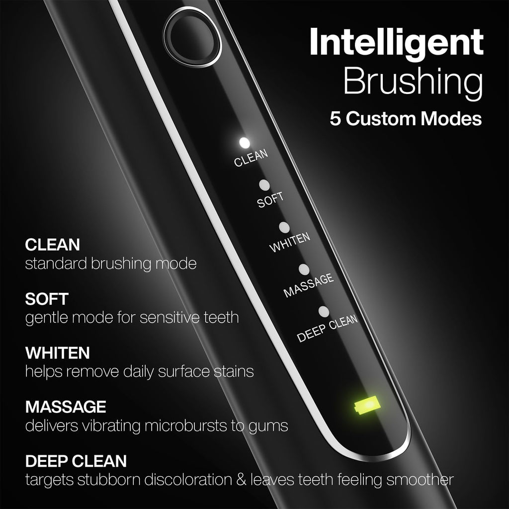 Ultra-Whitening Electric Toothbrush — 5 Modes & Smart Timer — Premium Travel Case & 6 Proflex Brush Heads
