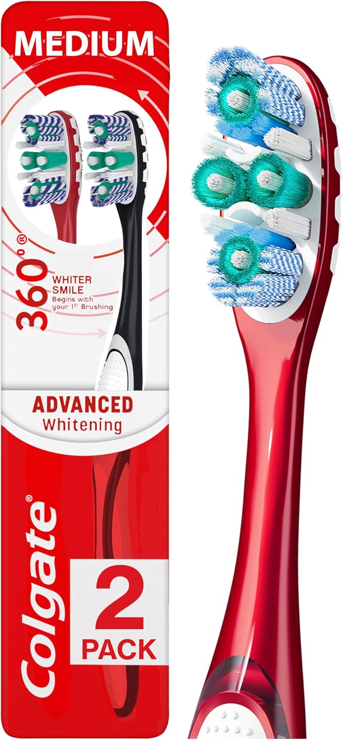 Colgate 360° Optic White Advanced Whitening Toothbrush.