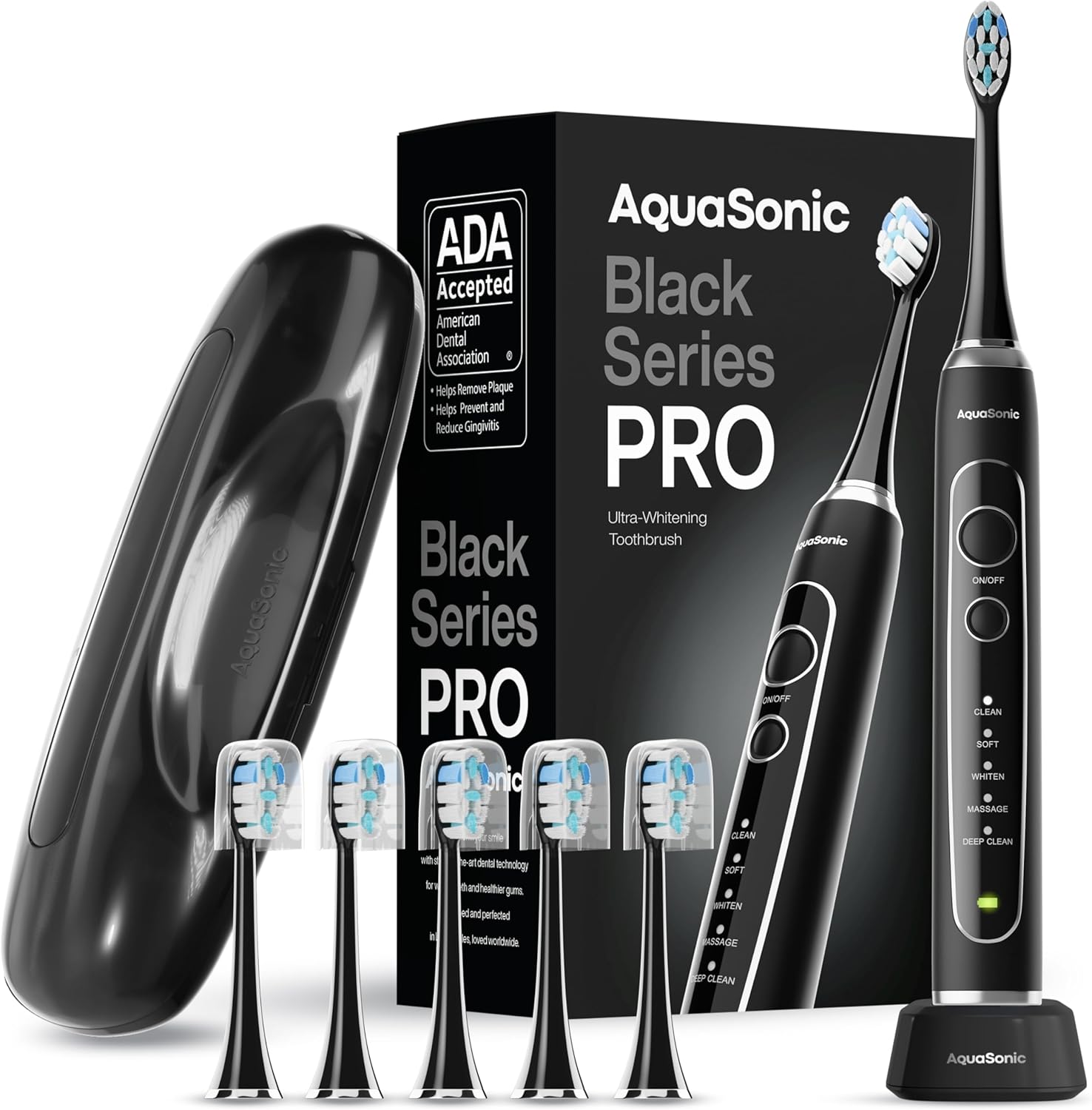 Ultra-Whitening Electric Toothbrush — 5 Modes & Smart Timer — Premium Travel Case & 6 Proflex Brush Heads