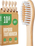Bamboo Toothbrushes (Pack of 10) — BPA-Free, Soft Bristles, Eco-Friendly, Natural Wood Toothbrushes