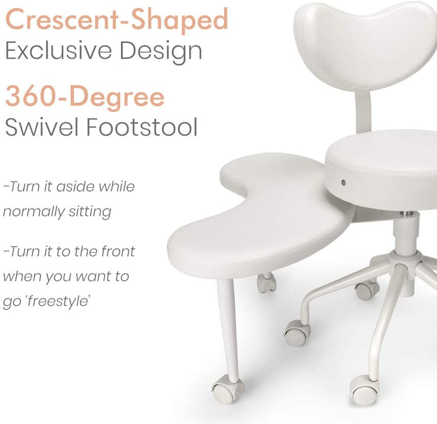 Pipersong Meditation Chair. Home Office Desk Chair. Cross Legged Chair with Lumbar Support and Adjustable Stool